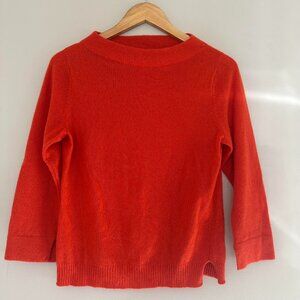 Sparrow Anthropologie Orange Boatneck Pullover Sweater 100% Cashmere - Medium